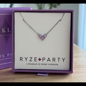 Ryze Party “Plum Perfect Crystal” Sterling Silver Necklace